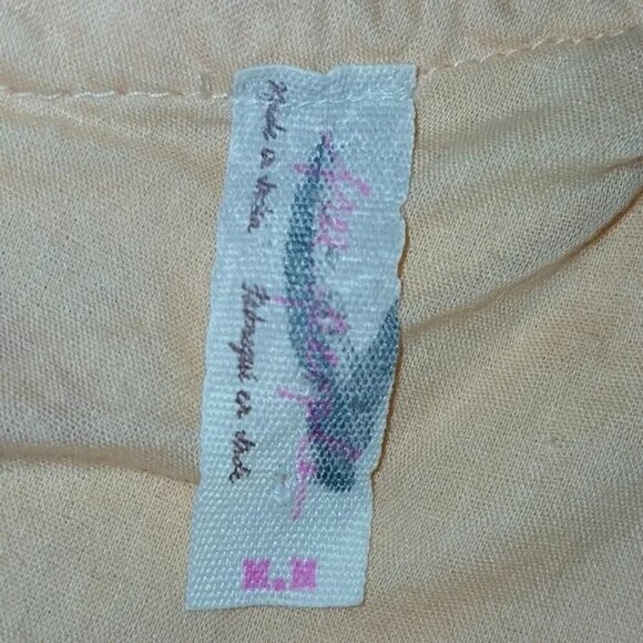 Free People Easy on the Eyes Pastel Orange Embroidered One-Shoulder Top - Picture 5 of 6